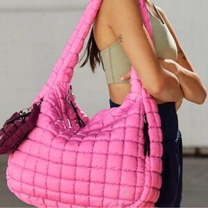 FREE PEOPLE *NWT* Carryall Quilted Bag Bubblegum Pink Lg.